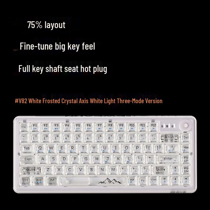 EWEADN V82 Triple Mode Transparent Mechanical Keyboard