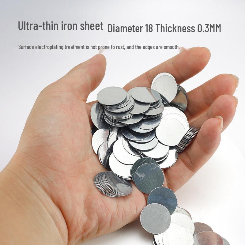 100 Round Galvanized Rust-Proof Magnetic Sheet Patches (0.3-1mm Thick)