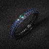 S Silver Colorful Zircon Black Gold Ring for Women Full Zircon Wedding Party Engagement High Quality Jewelry Ring Gift