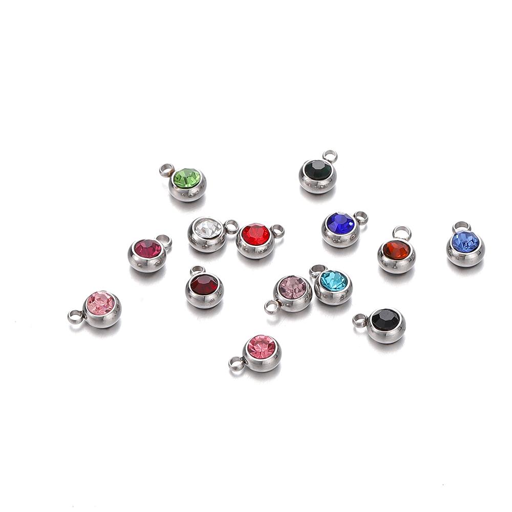 20 Stück 6mm Edelstahl Strassperlen Goldfarbe Kristall Anhänger für DIY Halskette Armband Charm Schmuckherstellung
