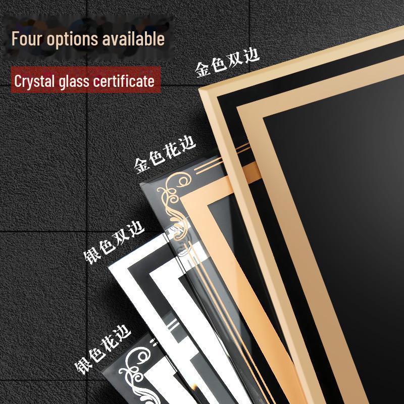 A4 Crystal Glass Certificate & Photo Frame for Table or Wall Display