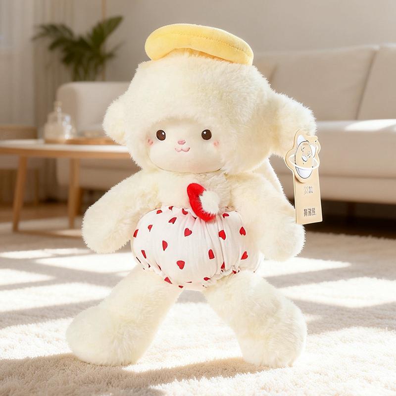Cute Cartoon Sheep Plush Toy Soft Stuffed Animal Pillow Plushie for Kids Birthday Christmas Gift Home Decor Sleeping Companion