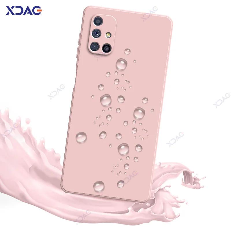 Mobile Phone Case for Samsung Galaxy M51 SamsungM51 360 Soft Luxury Square Liquid Silicone Back Cover Anti-fall Coque