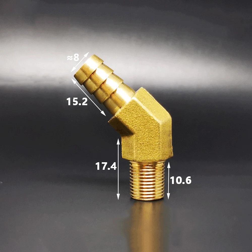 1/8" 1/4" BSPT Macho x 8 10 12mm Manguera Barb Codo de 45 Grados Latón Adaptador de Montaje de Tubería Acoplador Conector Cola de Manguera Agua Gas Aceite