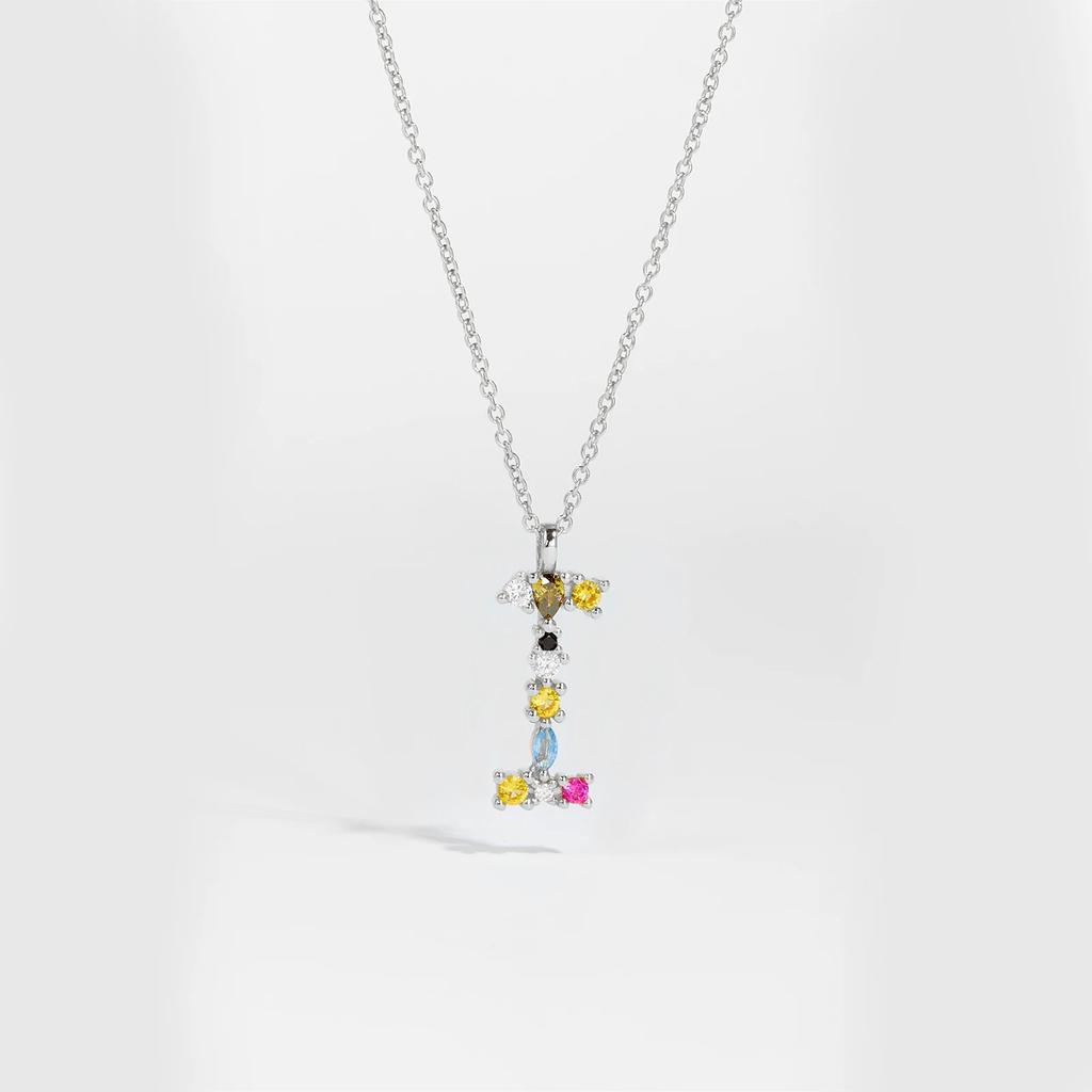 925 Sterling Silver Gold Letter M Pendant Initial F Alphabet Necklace Monogram Opals 2020 Women Accessories Jewelry