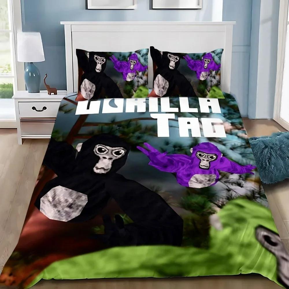 New Game Gorilla Tag Bedding Set Boys Girls Single Twin Queen Full Size Duvet Cover Pillowcase Bed Adult Bedroom Home Textiles