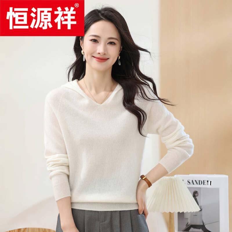 

Hengyuanxiang Women s 100% Cashmere Hooded Sweater One Size