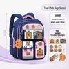 Kids' Lightweight Backpack with Spine Protection for Grades 1-6, Large Capacity, Ideal for Boys and Girls