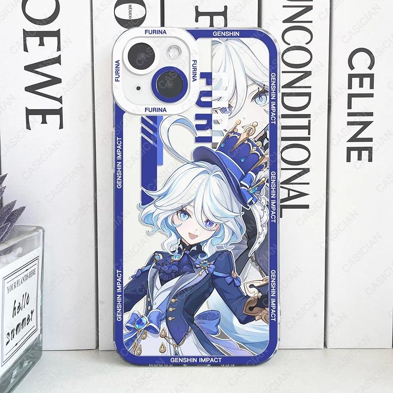 

Genshin Impact Phone Case For iPhone 11 12 13 14 15 Pro Max Plus Mini 7 8 SE X XS XR Clear Soft Silicone Case Cover Furina Lyney iPhone 12 PRO
