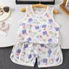 Summer Baby Mesh Vest Breathable Sleeveless Belly Protection Undershirt Thin Hollow Out Tank Top For Boys And Girls