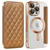 For iPhone 16 Pro Max Magnetic Case Card Slots RFID Blocking Leather Phone Cover