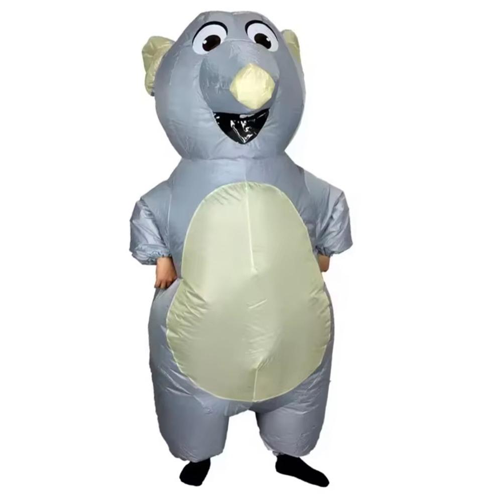 

Мультяшный Милый Мышонок Надувной Костюм Комбинезон на Все Тело Косплей Костюм Мыши Хэллоуин Украшение серый