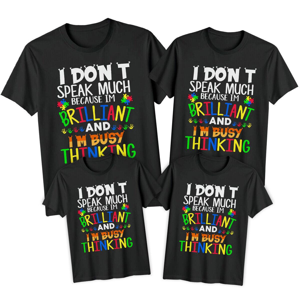 

Family Brilliant Autism Awareness Day 100% Cotton T-shirt Mens Tees Top Tee Spectrum Acceptance Support#AD S