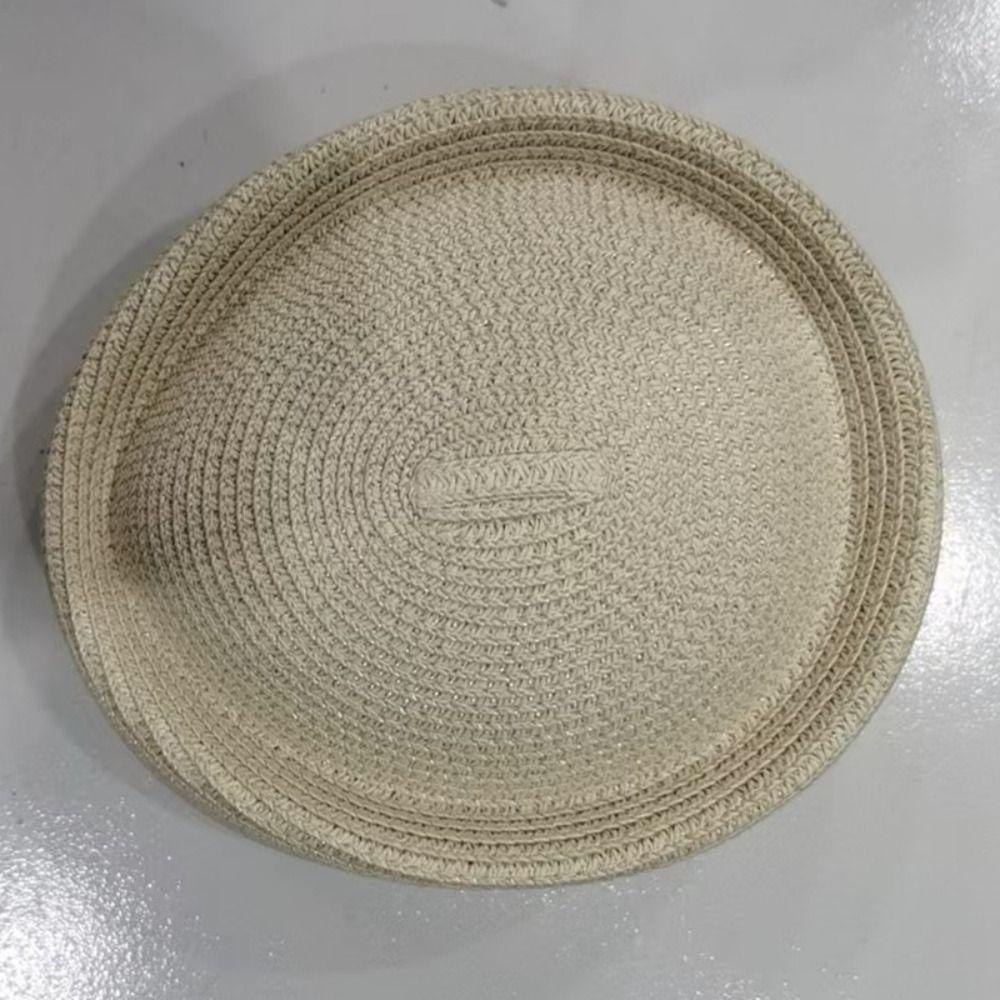 Solid Color Straw Weaving Hat Casual Beanie Cap Elegant Beret Hat