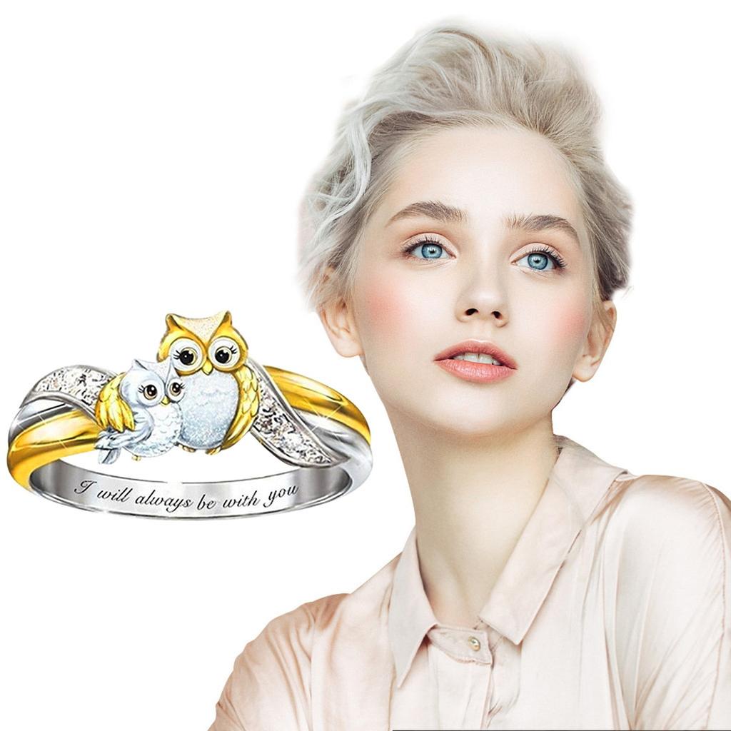 (TMAC1) Fashion Owl Ring Animal Women Wedding Engagement Party Jewelry ...