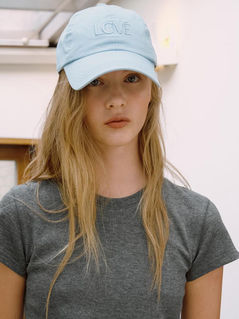 Elssibeui Lcve Logo Washed Cotton Ball Cap_Skyblue