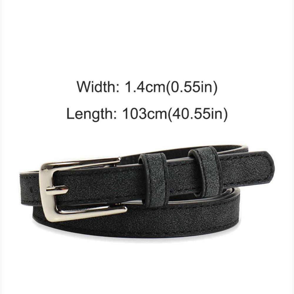 Luxury Design Suede Leather Belt Pin Buckle Frosted Waistband Business Waist Belt  For Women