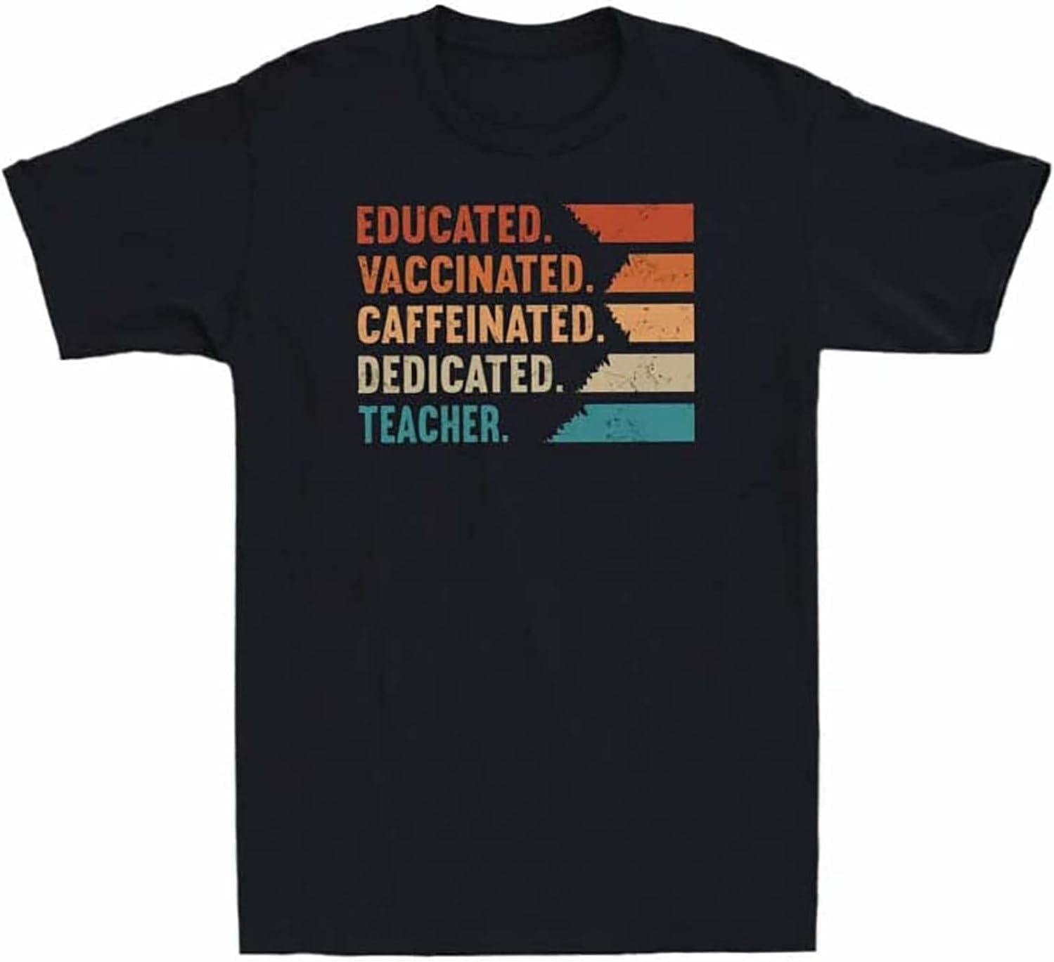 Educated Vaccinated Caffeinated Dedicated Teacher Funny Vintage Men s Men T Shirt 3XL чёрный