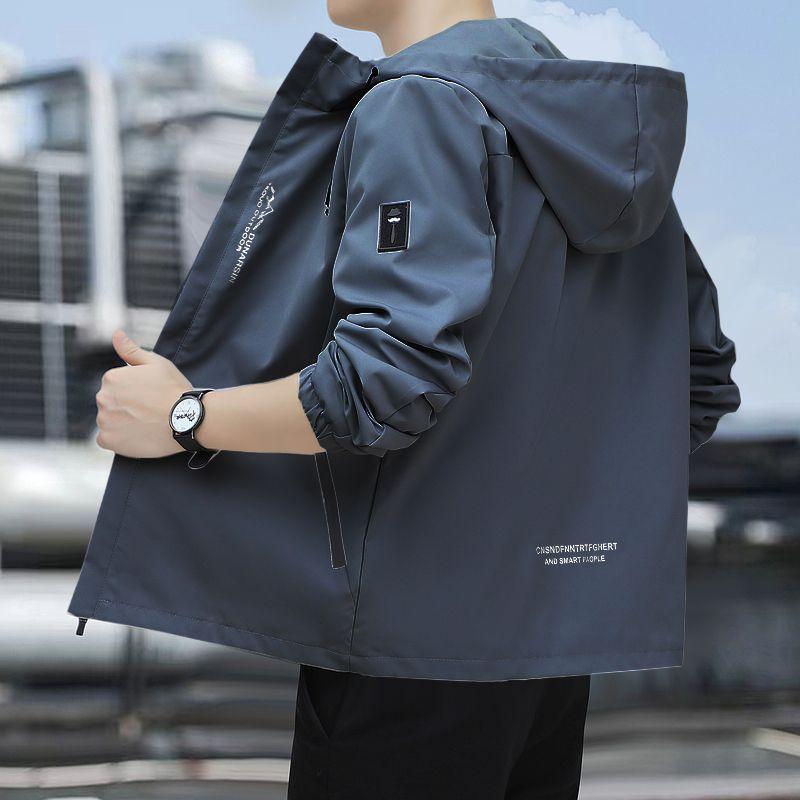 Autumn Winter Mens  Jackets Solid Color Korean Fashion Casual Coat Men Classic Hooded Windbreaker Outdoor Coats