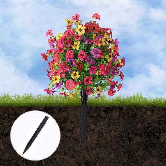 Sfera Topiaria Viola Artificiale con Picchetto per Piante Finte Viola da Esterno Arbusti Piante Finte Realistiche Resistenti ai Raggi UV per Giardino Cortile Portico