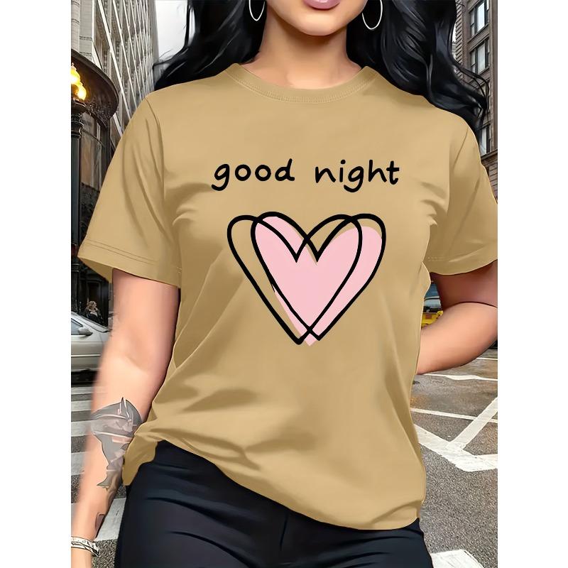 

A Trendy and Fashionable Women s Short-sleeve T-shirt with A Simple Round Neckline, Featuring A Versatile Casual Design. The Print Combines Warm, S абрикосовый