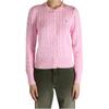 Polo Ralph Lauren Solid Color Single-Breasted Logo Long Sleeve Knit Sweater Women sweater Caramel-Pink 211971868-010