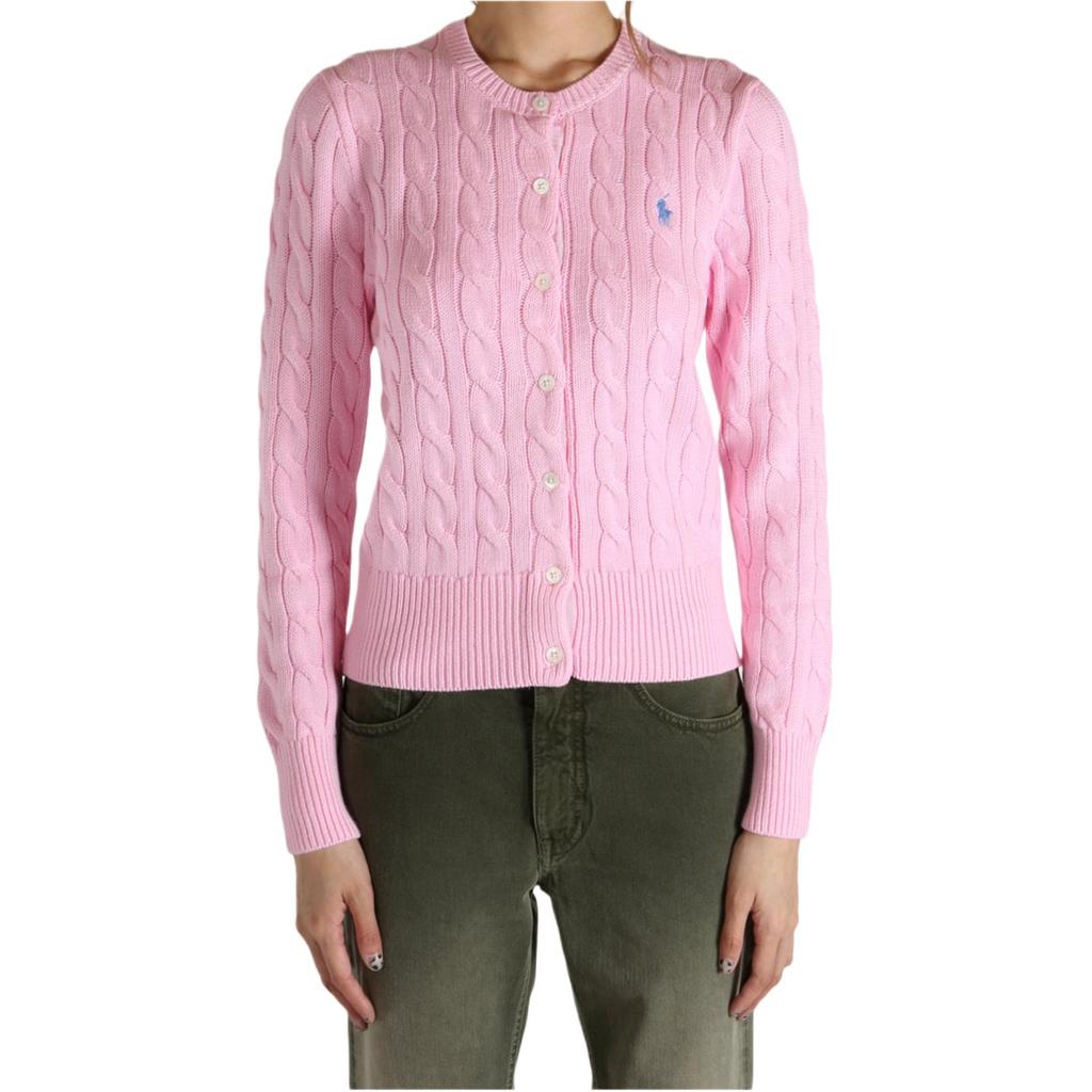 Polo Ralph Lauren Solid Color Single-Breasted Logo Long Sleeve Knit Sweater Women sweater Caramel-Pink 211971868-010