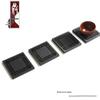 Hand-Carved Natural Stone Tea Set: Obsidian Teacup Rack, Tray, and Coaster