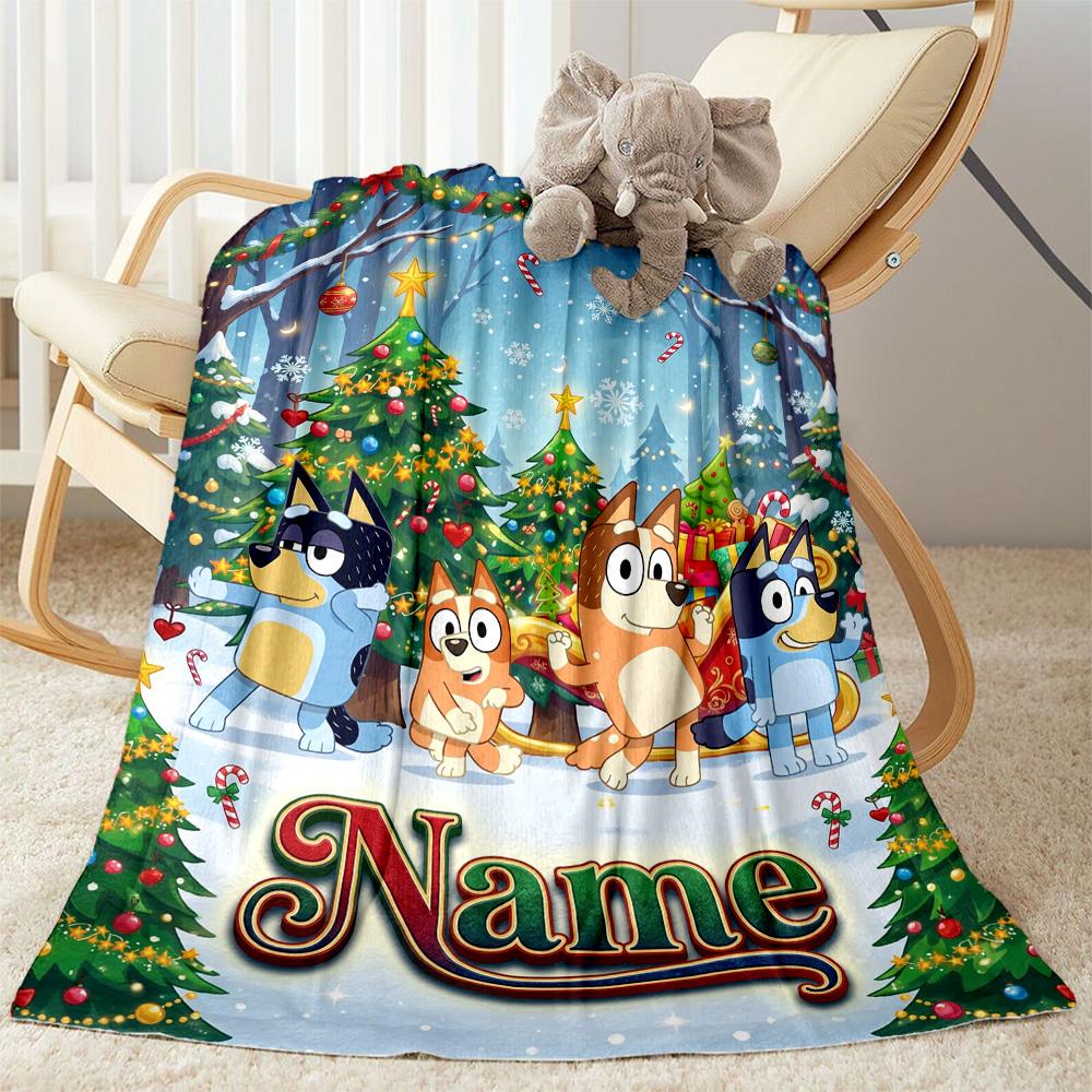 Merry Christmas Celebration Personalized Name Blanket Cozy Personalized Blanket Soft Warm Cozy Perfect for Livingroom Living Room Office Chair Chair