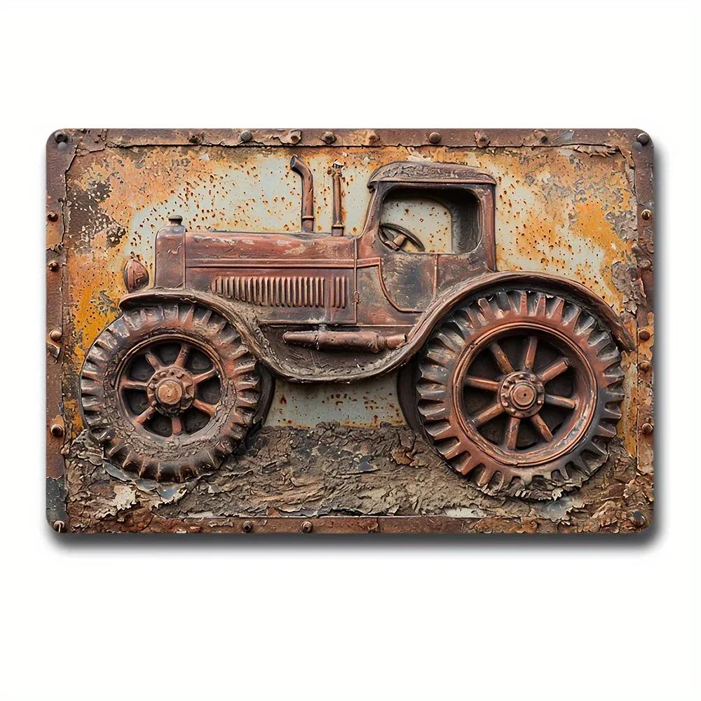 Vintage-Plakate im alten Stil mit LKW-Zug, Metallblechschilder, dekorative Teller für Club, Männerhöhle, Bar, Hotel, Café, Wanddekoration