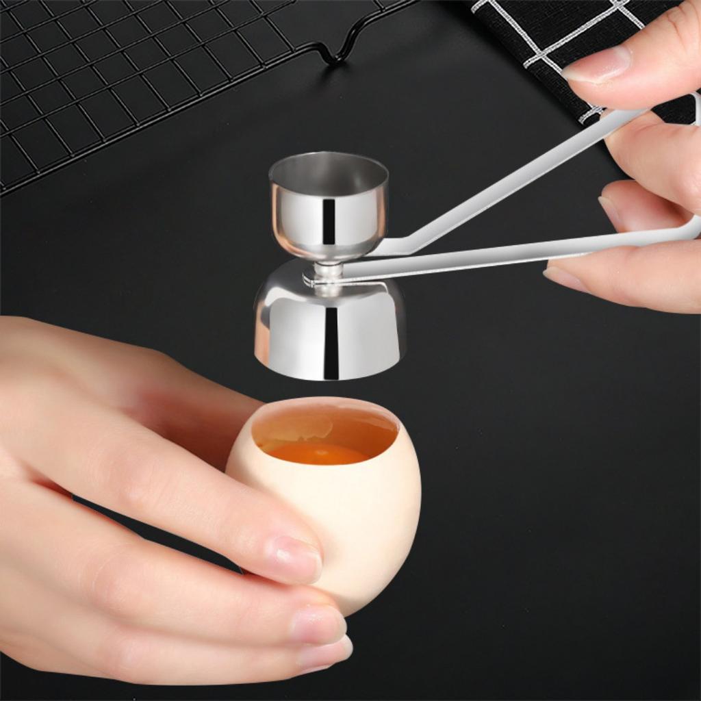 Egg Cracker Topper Tool for Raw Eggs Stainless Steel Egg Shell Opener Tool  Adjustable Effort for Preparing Custards and Cakes