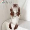 Ashely Jellyfish Head Black with Red Wigs with Bangs Subculture Y2K High Temperature Fibers Cosplay Synthetic Wigs for Daily Use