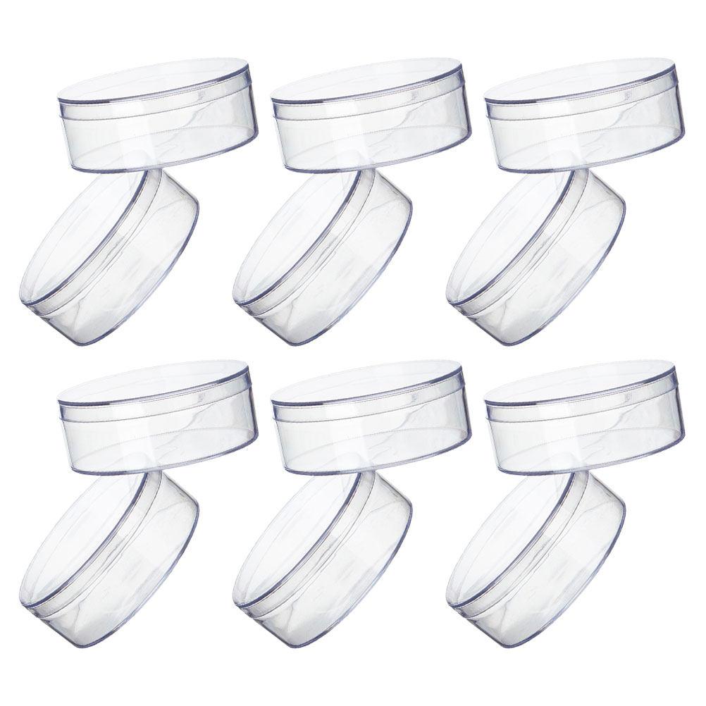 12Pcs Clear Round Candy Box Transparent Lids Small Storage Containers Wedding Party Favor Organizer Jewelry Beads 8Cm