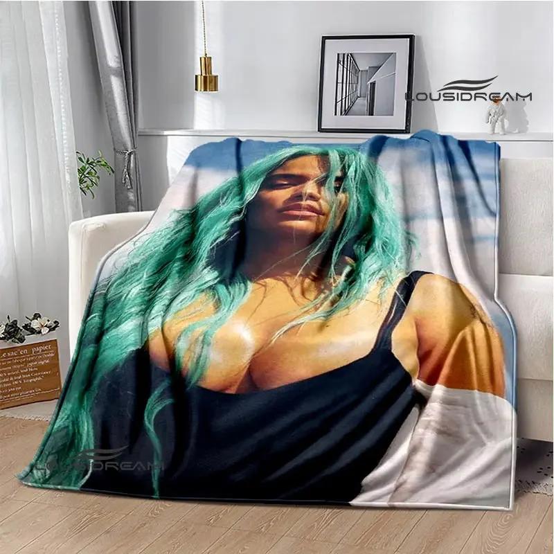 Karol G Fashion Printed Blanket Thin Blanket Soft and Comfortable Blanket Home Travel Blanket Bed Linings Birthday Gift