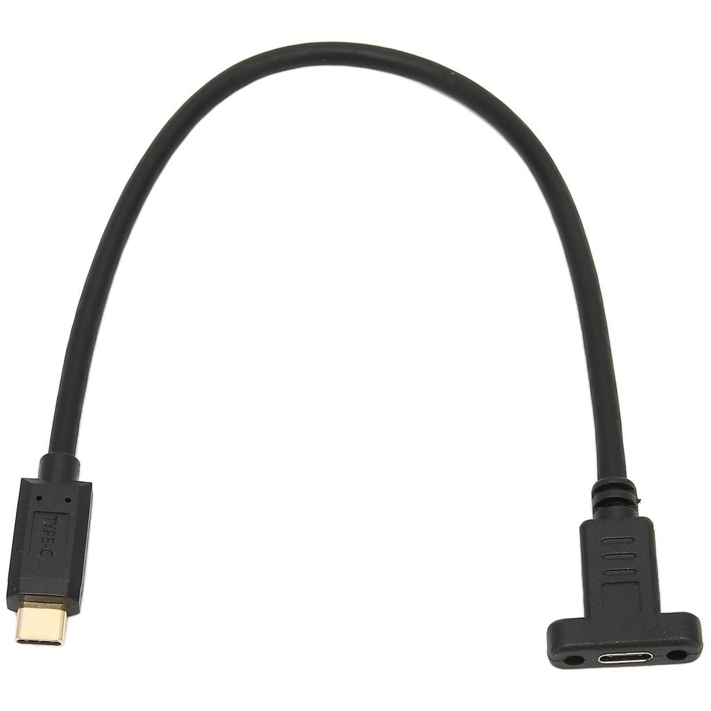 USB Extension Cable 0.3M USB 3.1 Type C Male to Female 10Gbps Gold Plated Data Cable with Panel Mounting Screw Hole