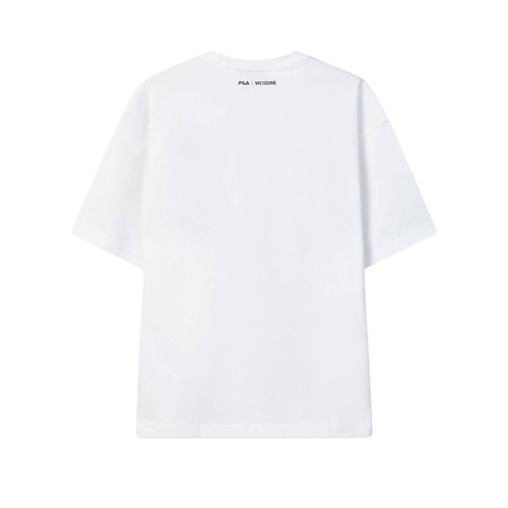 FILA × WE11DONE Fashion Trendy Minimalist Classic Casual Versatile Comfortable Loose Fit Crew Neck Short Sleeve T-Shirt Unisex tops F11U626106F-WT