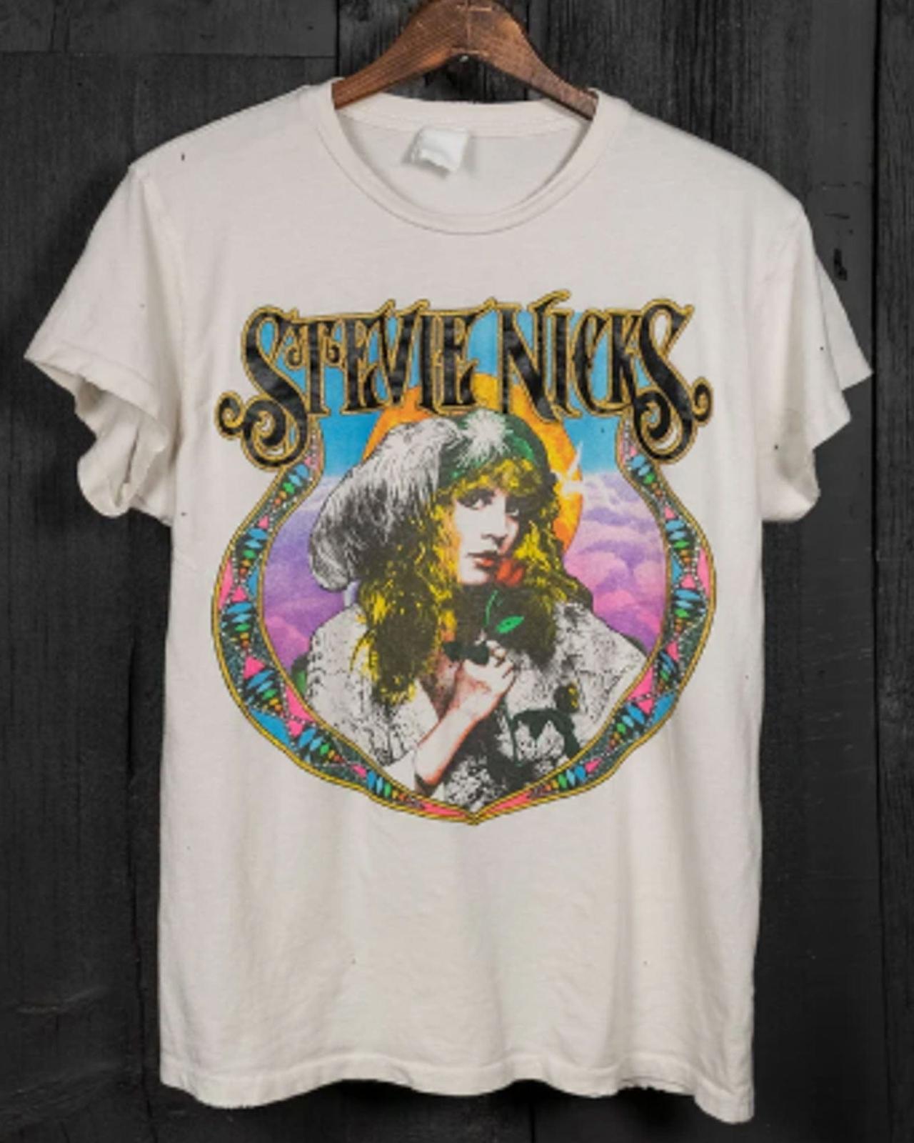 Stevie Nicks Vintage Fleetwood Mac Rock Band Unisex Tshirt Reprint S5XL KH6544 XL