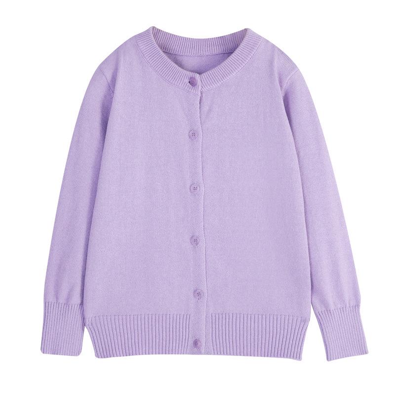 

Дитячий в язаний кардиган-светр-пальто на весну-осінь 2025 для хлопчиків і дівчаток - Класичний стиль 120cm фіолетовий