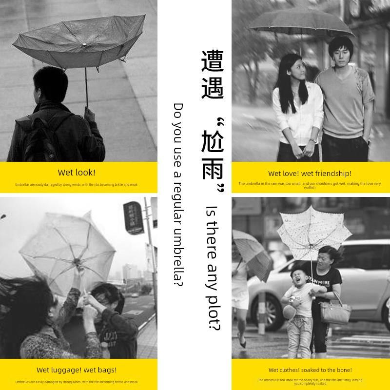 Automatic Folding Umbrella for Men, Enlarged, Reinforced, Thickened, Sturdy, Wind-Resistant, Dual-Use for Sun and Rain, Sunshade Umbrella