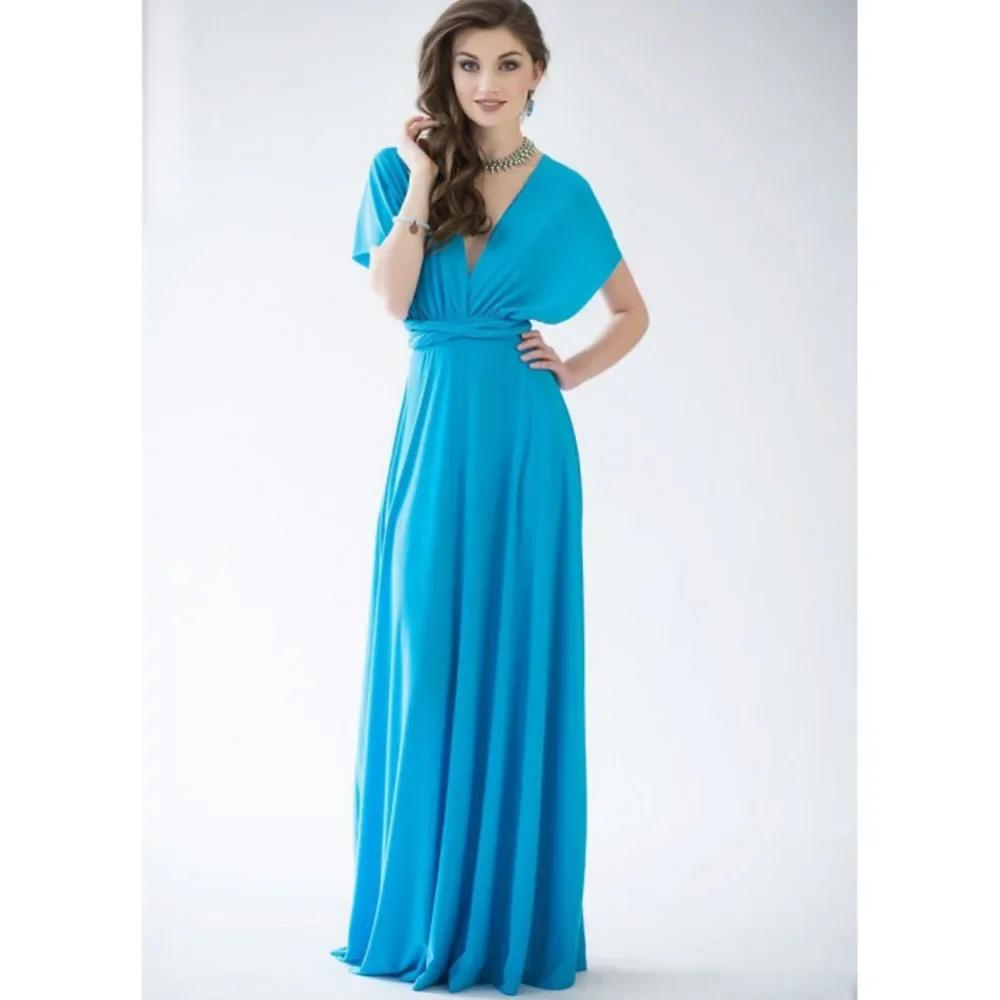 Fashion Multi-worn V-neck Vestidos De Fiesta Women Long Dress Sexy Strapped Lady Summer Maxi Dress