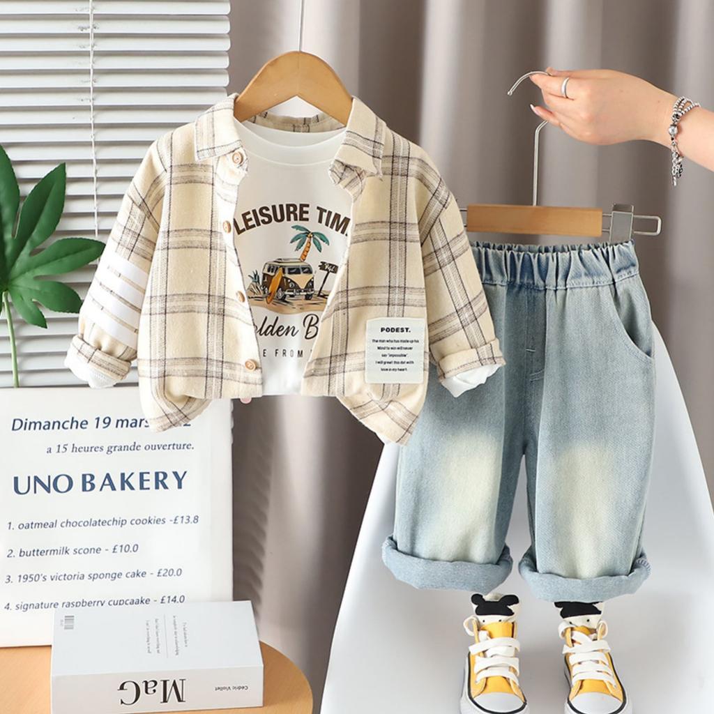 Kids Casual Long-Sleeve Set, Comfortable Daily Wear Outfits