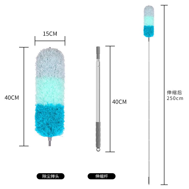 Extendable Microfiber Duster Flexible Long Handle Telescopic Pole Electrostatic Dust Cleaning Brush for Home Office Car Duster