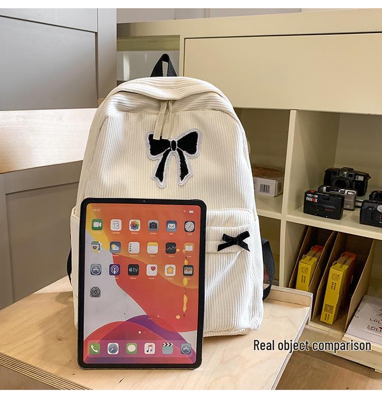 Japoński plecak szkolny z kokardą - stylowy plecak dla uczniów szkół średnich i wyższych