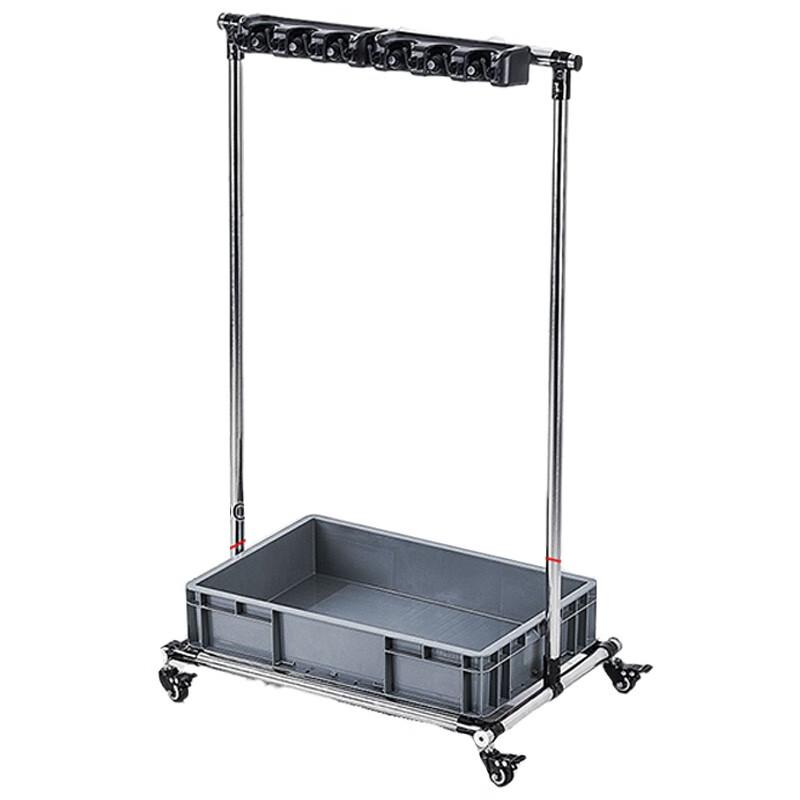 Stainless Steel Mobile Mop and Broom Holder