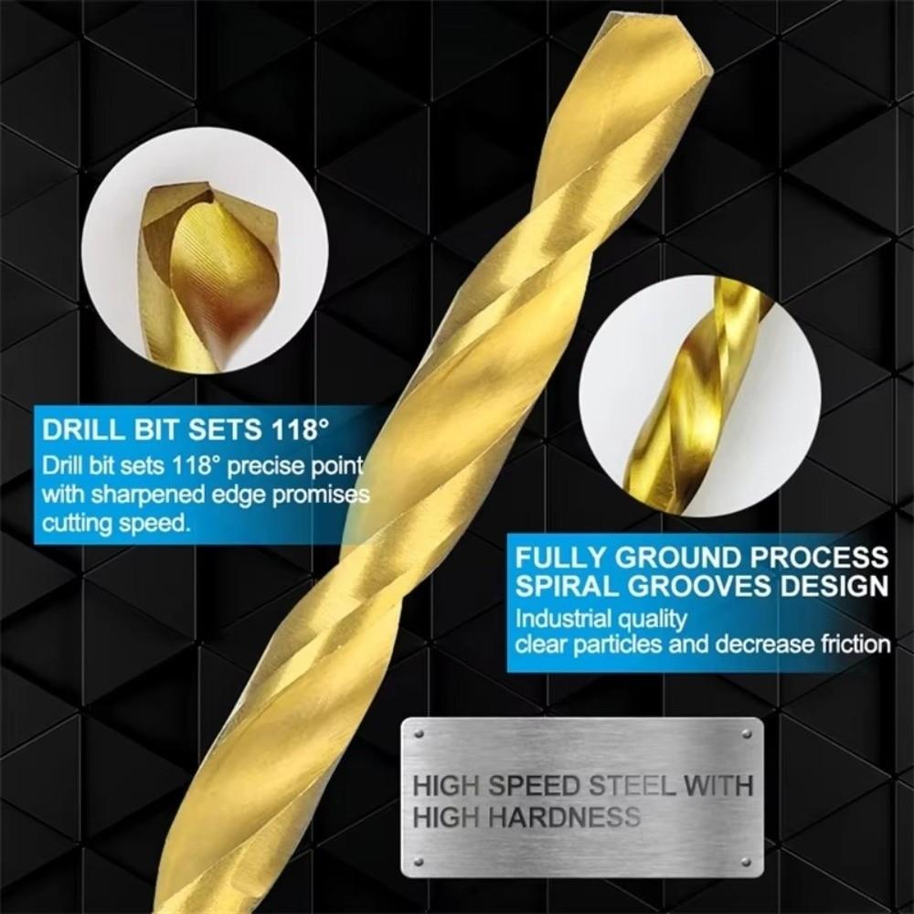 Multifunctional 13-piece Titanium-plated Twist Drill Portable Hand Drill Punching Tool