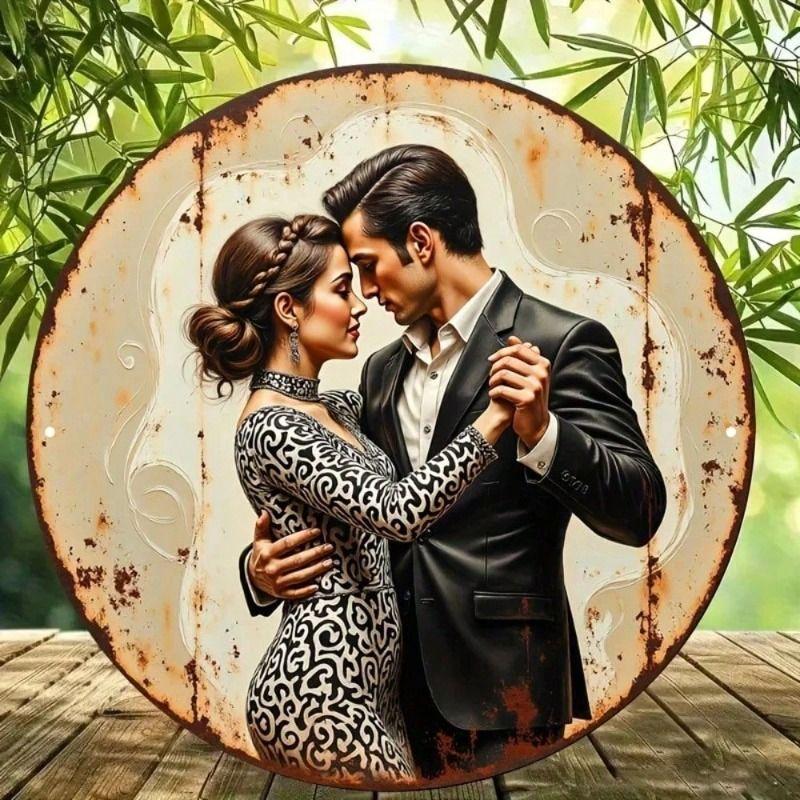 

Tin Sign Vintage Tango Dancer, Retro Aluminum Poster 8x8 Inch for Living Room, Wall Art Metal Decor