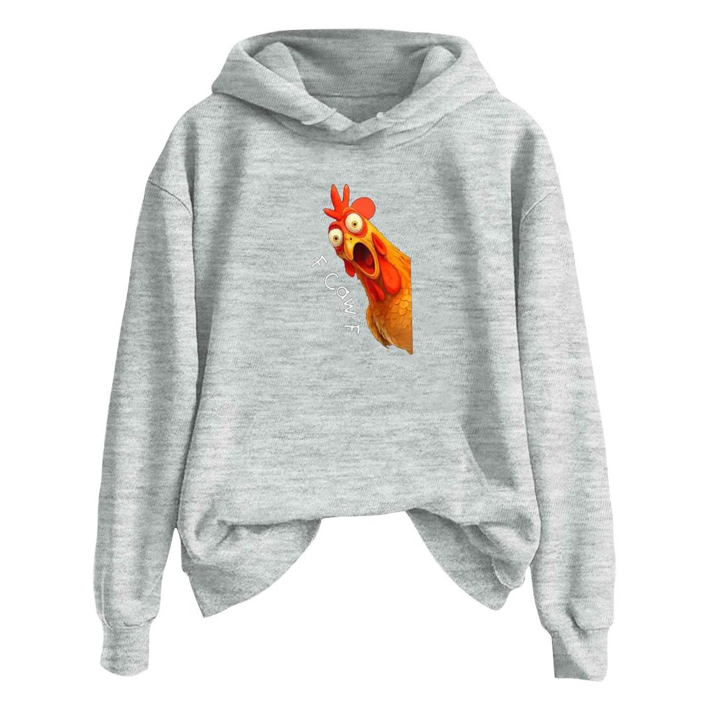 Women's Fashionable Casual Long Sleeve Hooded Printed Sweatshirt