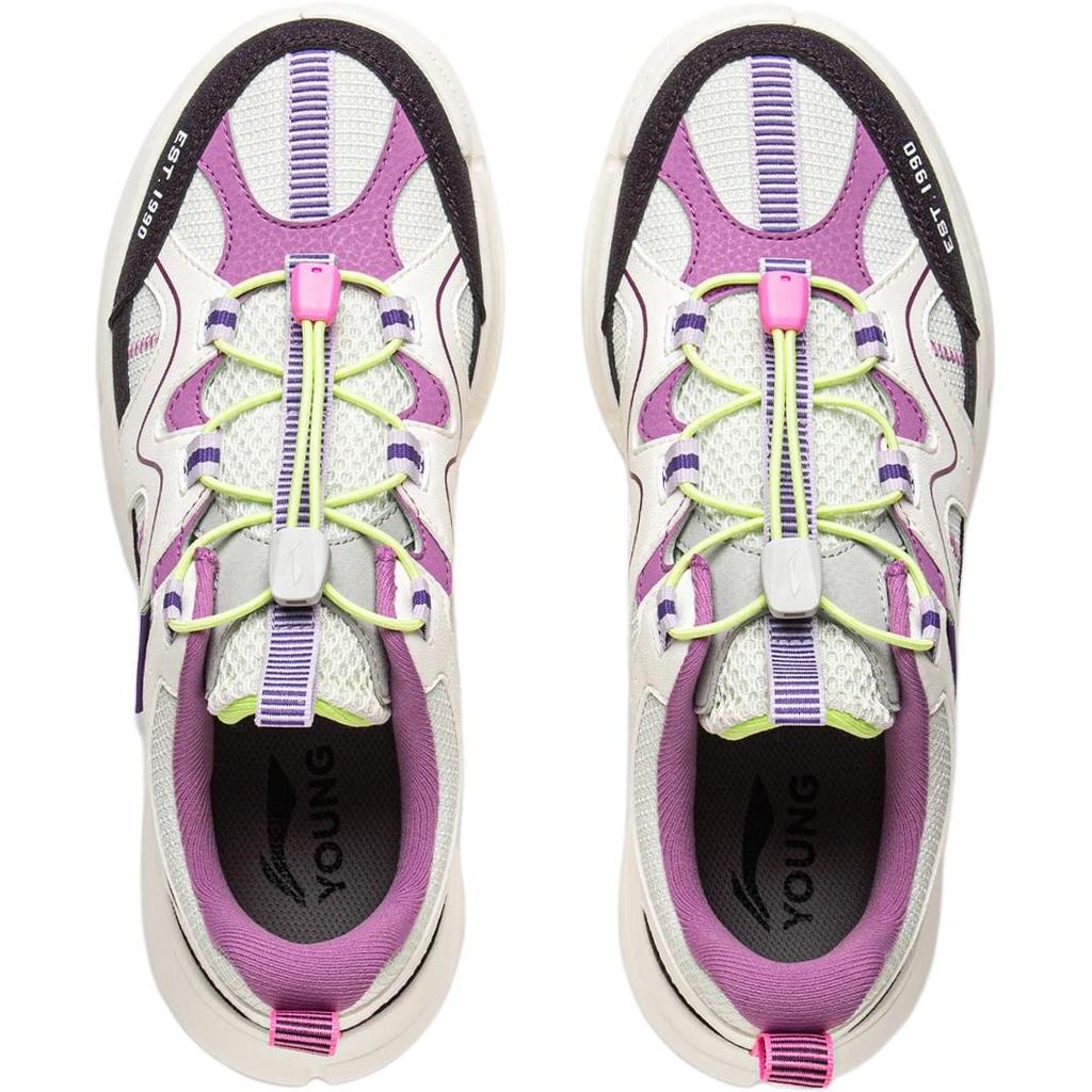 Li Ning Kids Comfortable Versatile Low-Top Casual Shoes Kids sneaker Light-Purple YKCV207-2