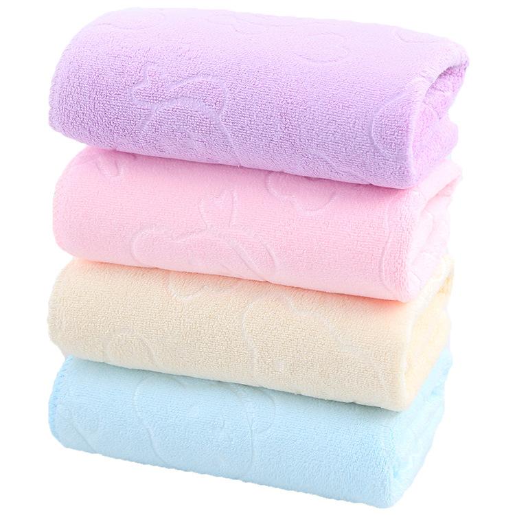 Microfiber Embossed Bear Towel Water-absorbent Skin-friendly Face Wash Towel Wipe Hand Towel Labor Shield Daily Use