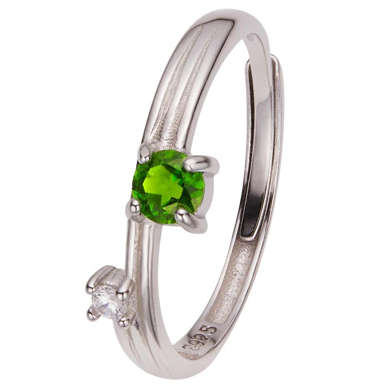 Natural Sapphire Topaz Citrine Amethyst Color Treasure Ring Female Xiaohongshu S925 Sterling Silver Index Finger Ring